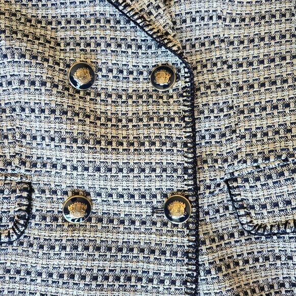 Zara Women's Black and White Tweed Jacket Size Small Preppy - Picture 4 of 9